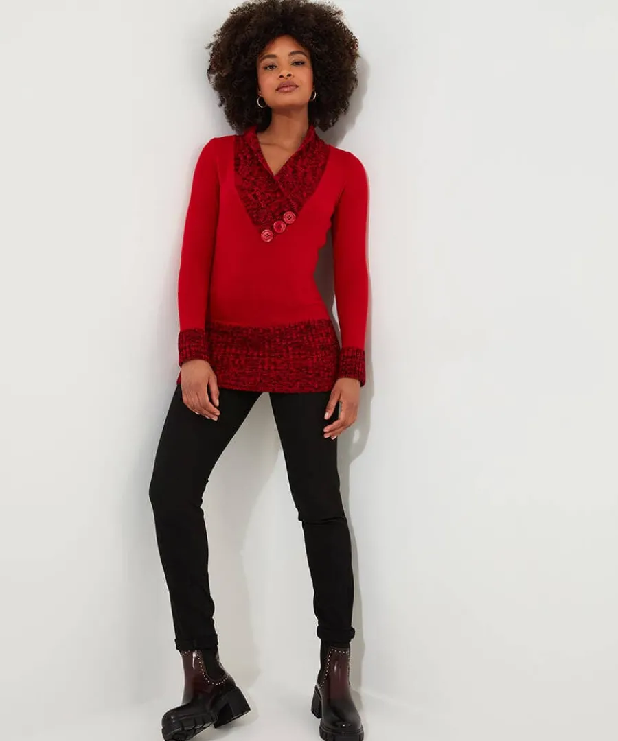 curiously_cosy_knit_1.webp Cheap Joe Browns Curiously Cosy Knit Red / Black