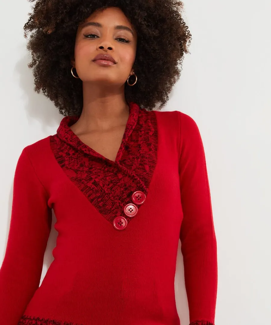 curiously_cosy_knit_3.webp Cheap Joe Browns Curiously Cosy Knit Red / Black