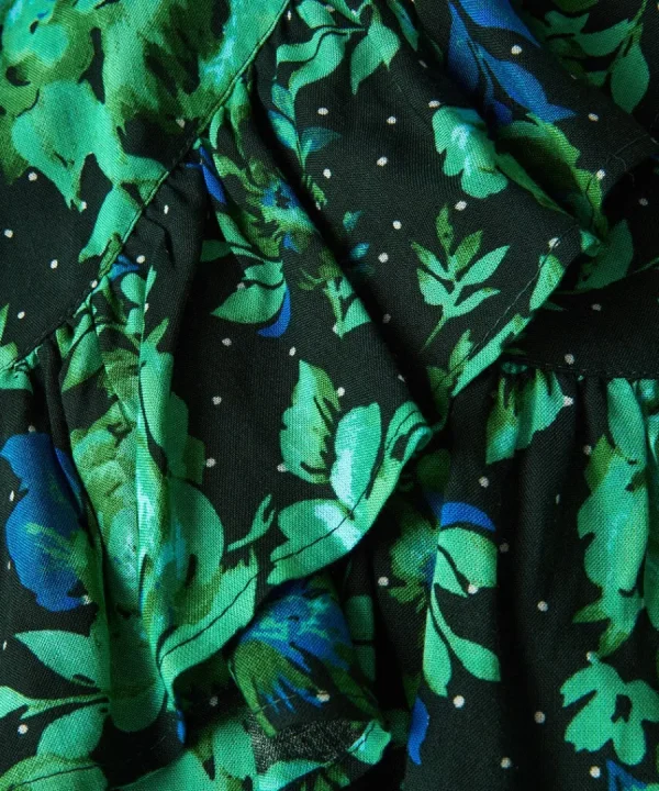 Hot Joe Browns Daisy Dreams Ruffle Skirt Green