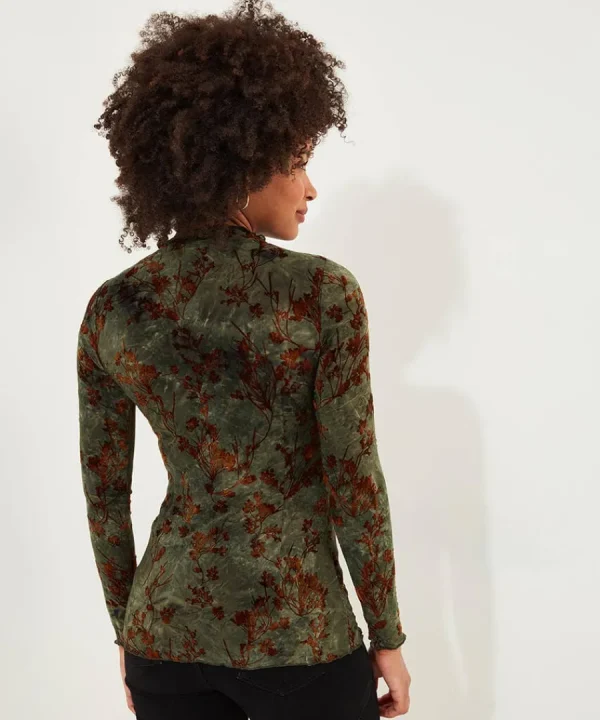Shop Joe Browns Danielle Flocked Top Green