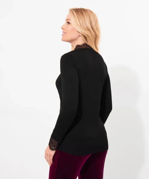 New Joe Browns Darcie Lace High Neck Top Black
