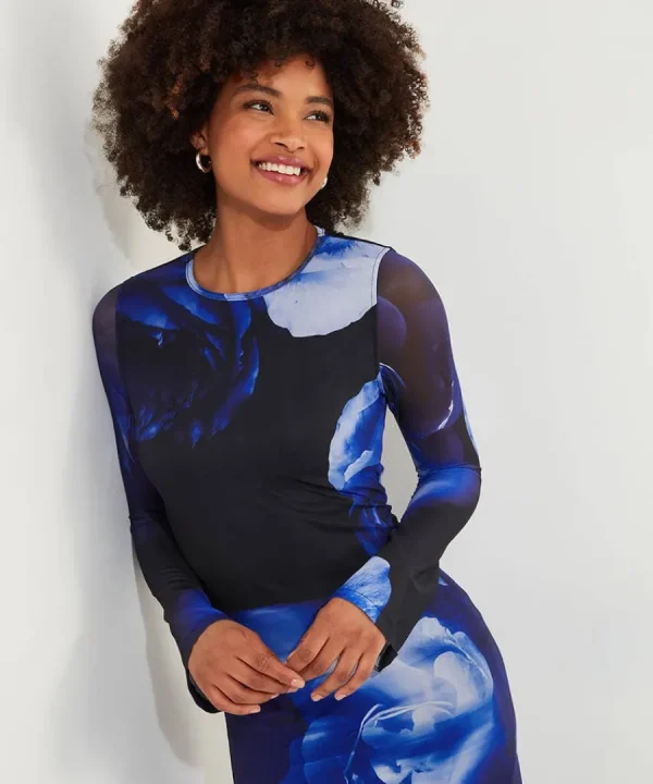 Hot Joe Browns Dare To Be Different Mesh Dress Blue