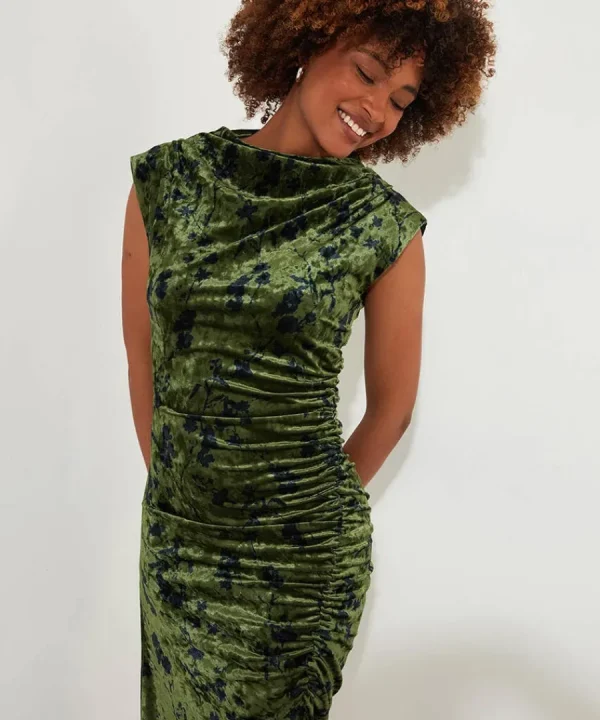 Outlet Joe Browns Daria Velour Dress Green