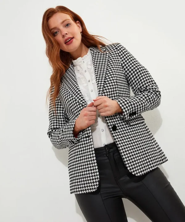 New Joe Browns Daring Dogstooth Jacket Black/White