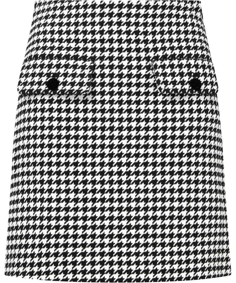 daring_dogstooth_skirt_0.webp Online Joe Browns Daring Dogstooth Skirt Black/White