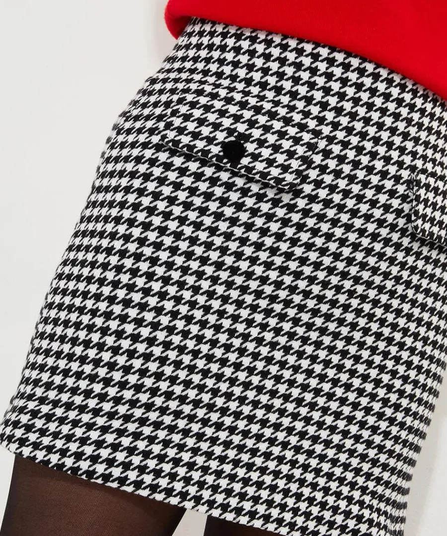 daring_dogstooth_skirt_3.webp Online Joe Browns Daring Dogstooth Skirt Black/White