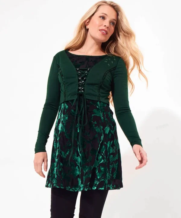 Discount Joe Browns Darling Devore Tunic Emerald