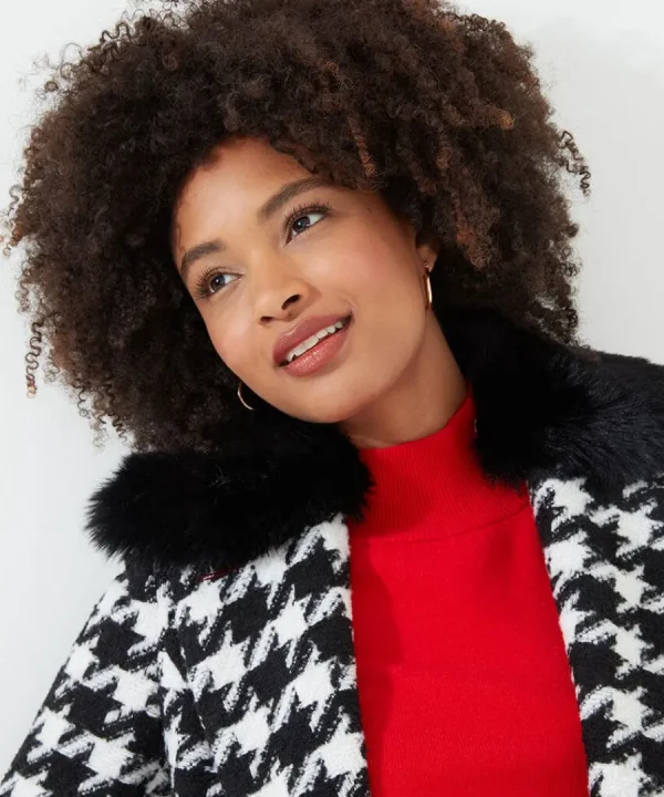 Discount Joe Browns Darling Dogstooth Coat Black / White