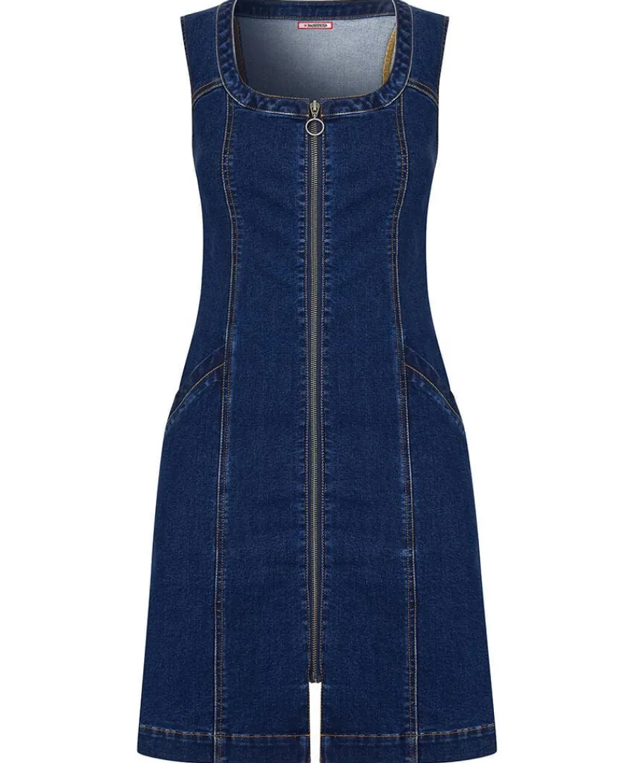 dawn_denim_zip_through_pi_0.webp Hot Joe Browns Dawn Denim Zip Through Pinafore Blue