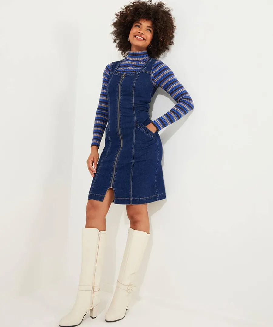 dawn_denim_zip_through_pi_1.webp Hot Joe Browns Dawn Denim Zip Through Pinafore Blue