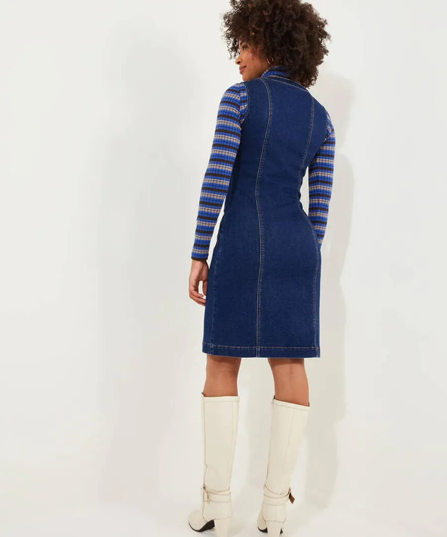 dawn_denim_zip_through_pi_2.webp Hot Joe Browns Dawn Denim Zip Through Pinafore Blue