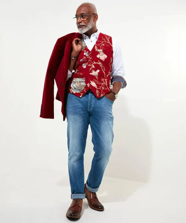 Hot Joe Browns Deadly Dapper Waistcoat Red