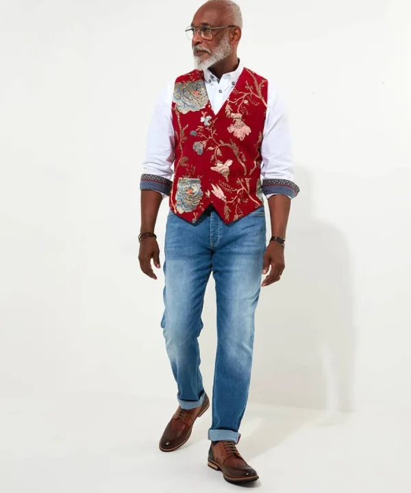 Hot Joe Browns Deadly Dapper Waistcoat Red