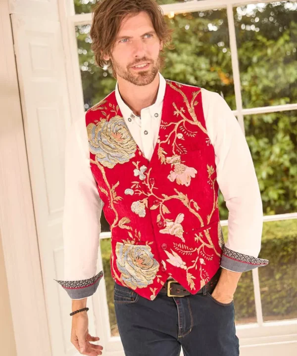 Hot Joe Browns Deadly Dapper Waistcoat Red