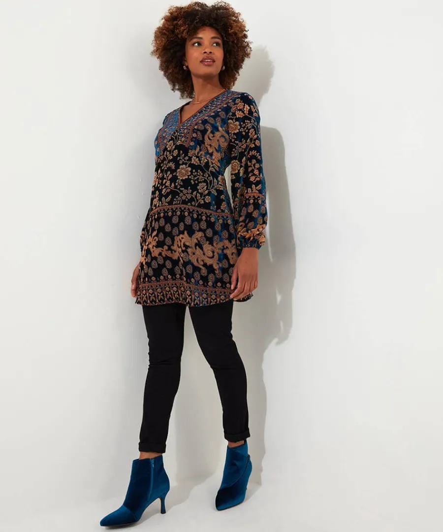 destiny_devore_tunic_1.webp Online Joe Browns Destiny Devore Tunic Midnight Blue