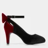 Best Sale Joe Browns Divine Diva Velvet Bow Shoes Black/Red