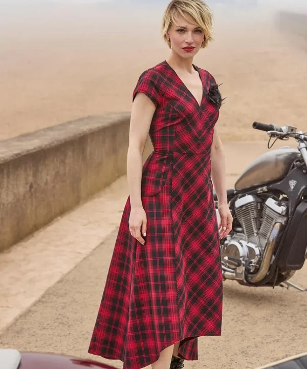 Online Joe Browns Dixie Check Dress With Corsage Red