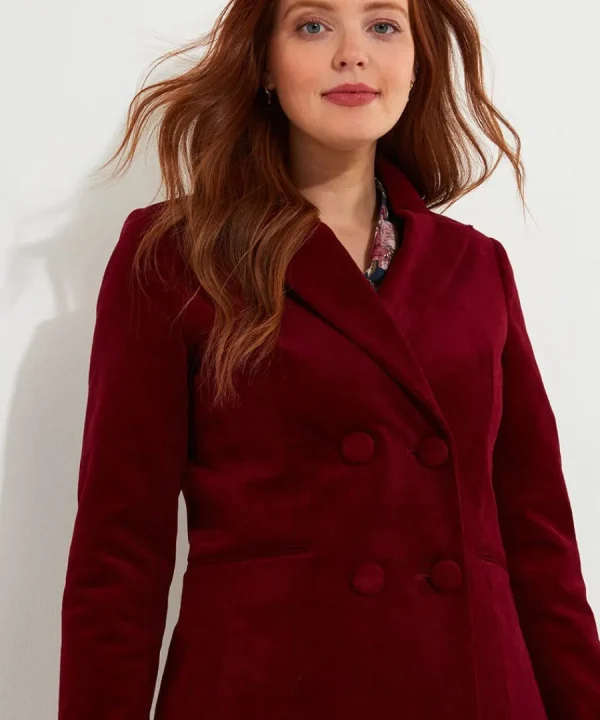 Shop Joe Browns Double Breasted Cord Jacket Berry