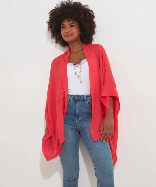 Sale Joe Browns Easy Breezy Kimono Flamingo / White