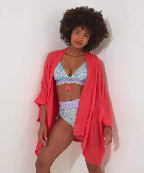 Sale Joe Browns Easy Breezy Kimono Flamingo / White