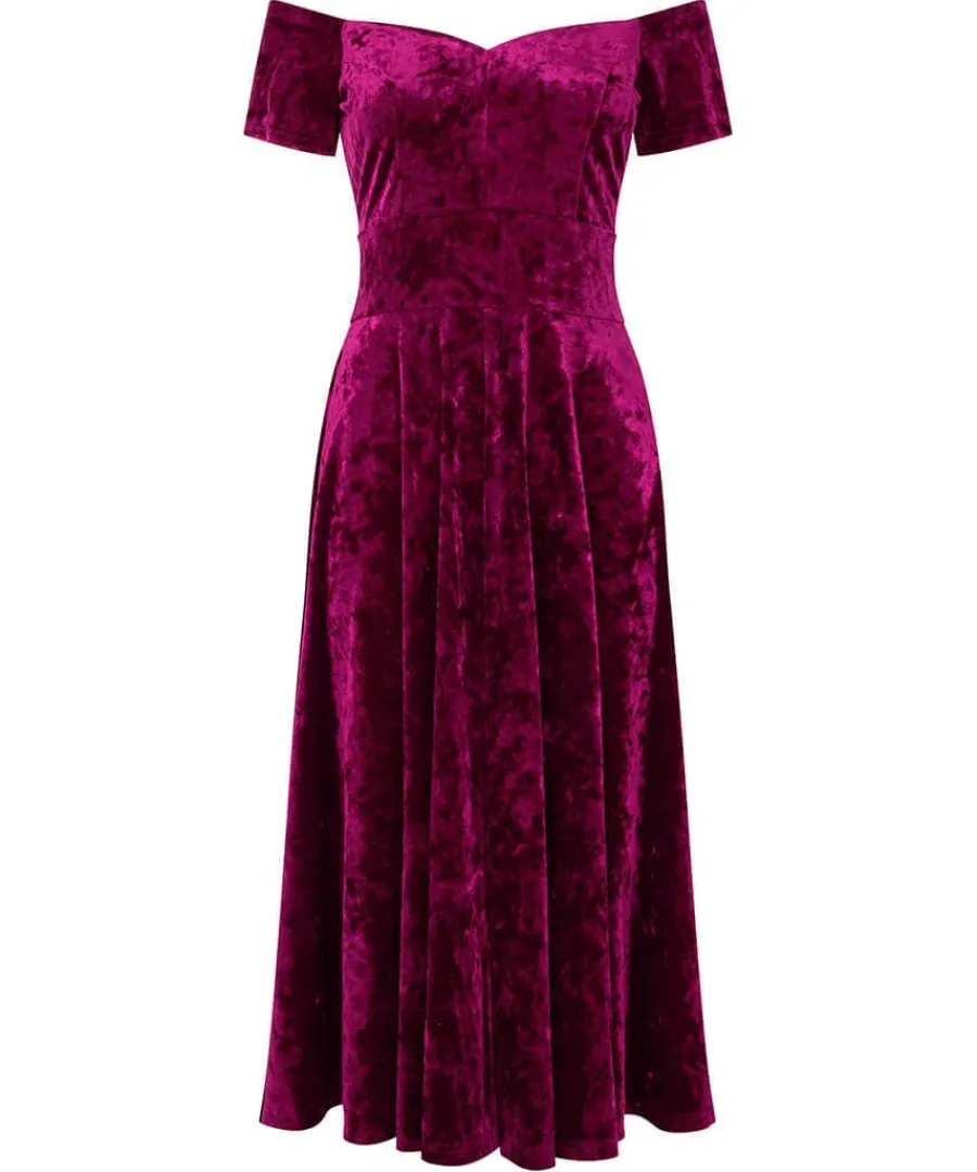 ellie_vintage_velour_dres_0.webp Fashion Joe Browns Ellie Vintage Velour Dress Berry