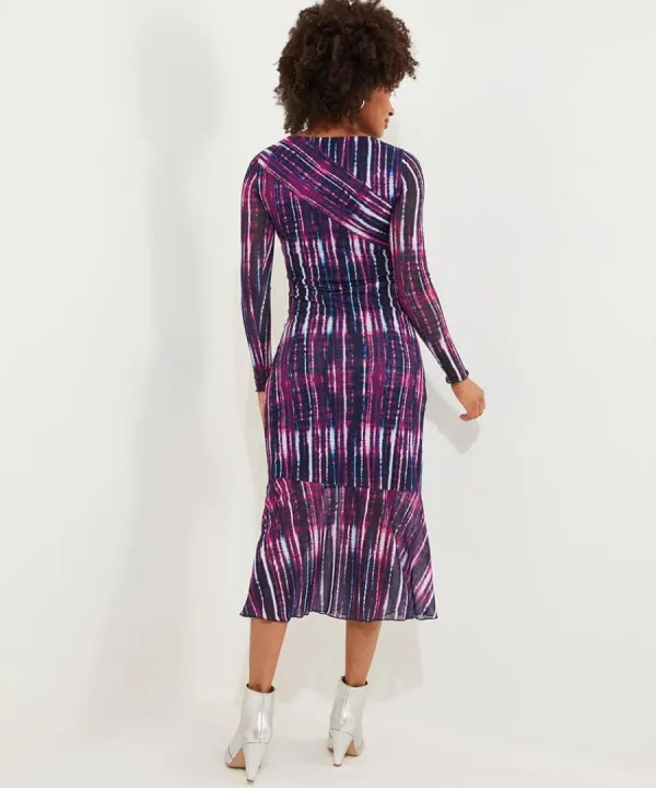 Sale Joe Browns Elsa Printed Mesh Dress Purple