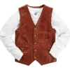 Best Joe Browns Embossed Leather Waistcoat Brick