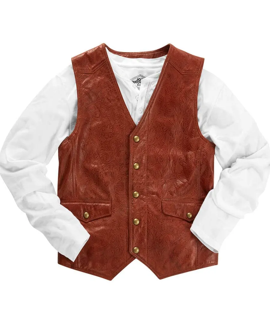 embossed_leather_waistcoa_0.webp Best Joe Browns Embossed Leather Waistcoat Brick