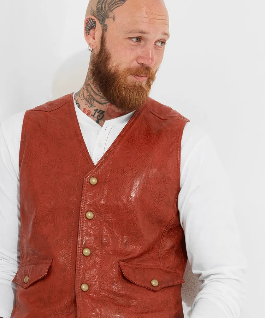 embossed_leather_waistcoa_3.webp Best Joe Browns Embossed Leather Waistcoat Brick