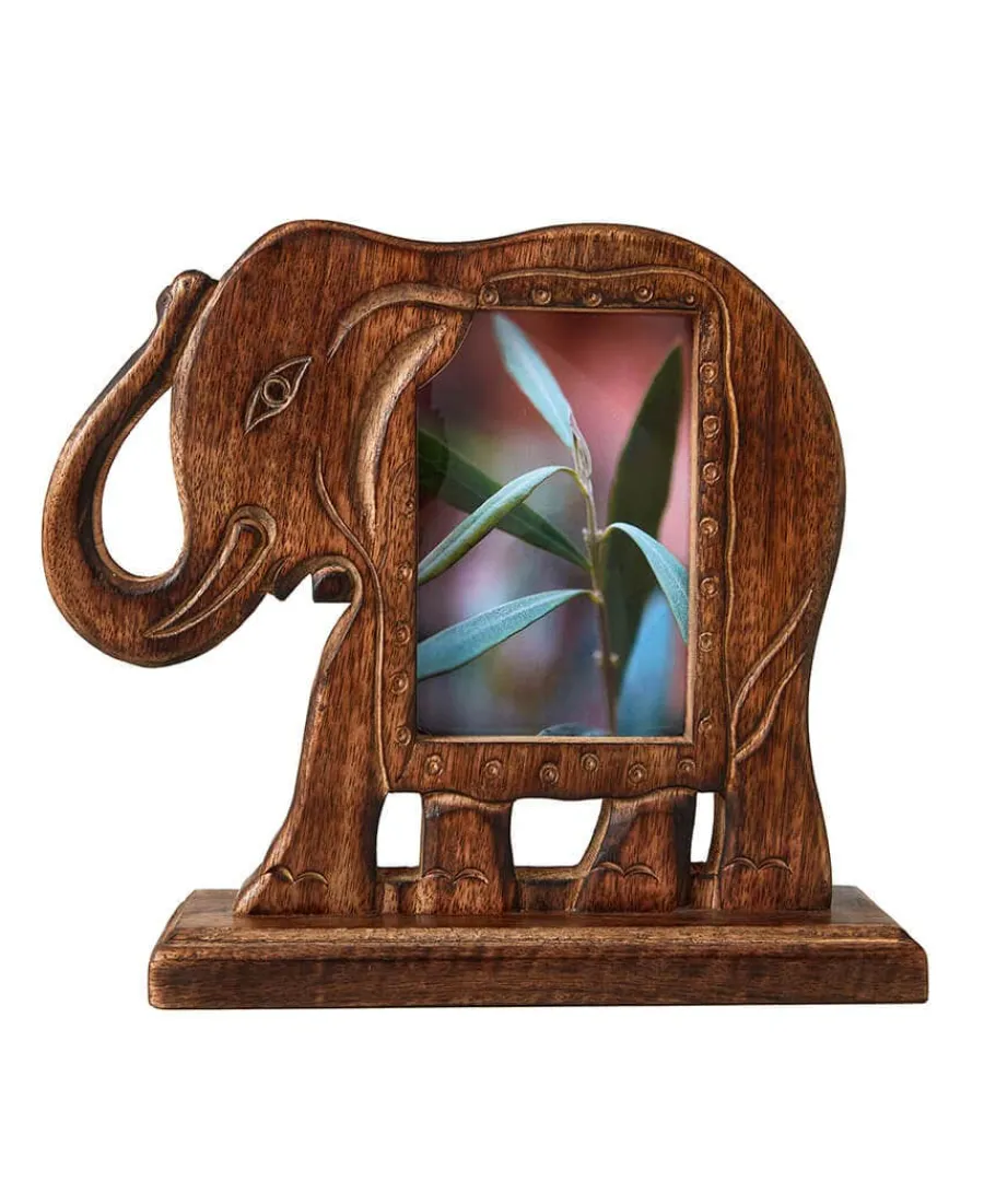 enchanting_elephant_shape_0.webp Best Sale Joe Browns Enchanting Elephant Shaped Mango Wood Photo Frame Brown