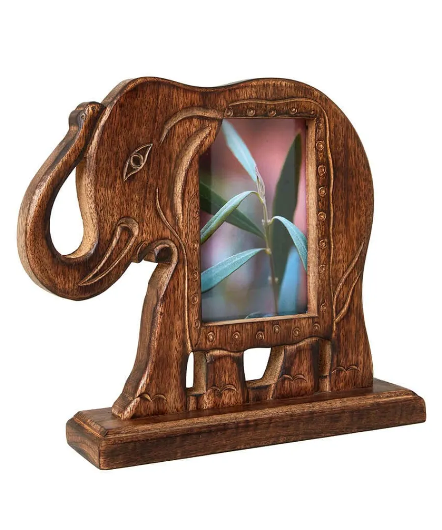 enchanting_elephant_shape_1.webp Best Sale Joe Browns Enchanting Elephant Shaped Mango Wood Photo Frame Brown