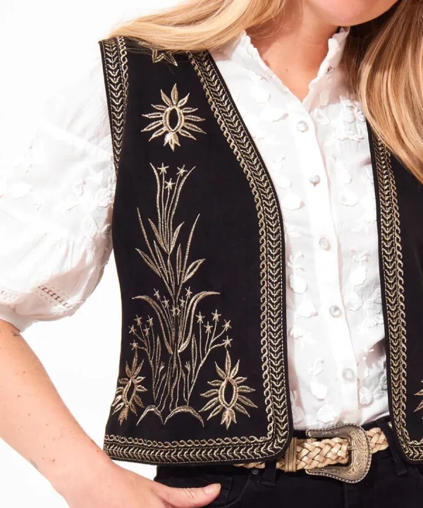 Shop Joe Browns Enchanting Embroidered Waistcoat Black