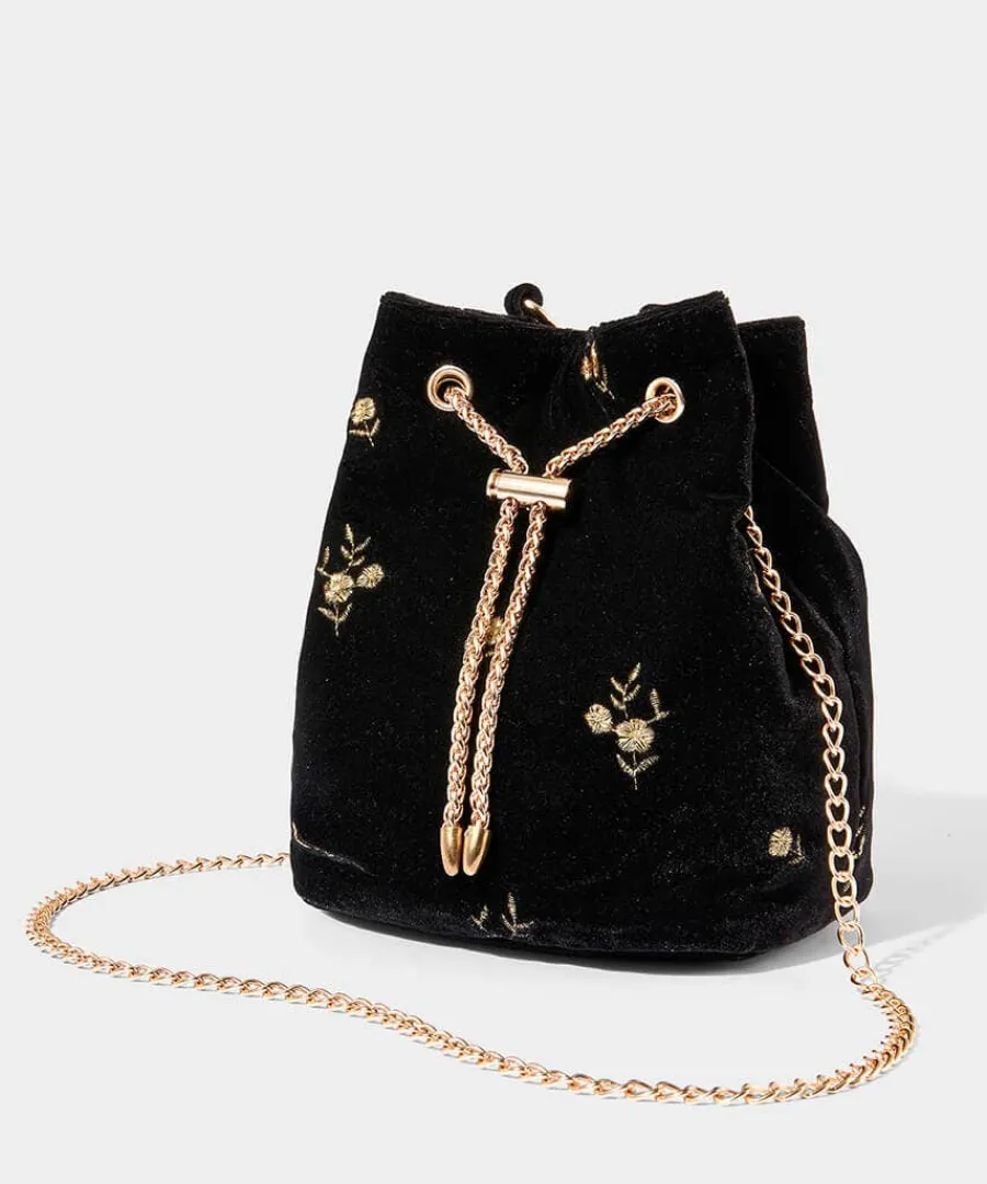 evening_rose_velvet_bag_1.webp New Joe Browns Evening Rose Velvet Bag Black/Gold