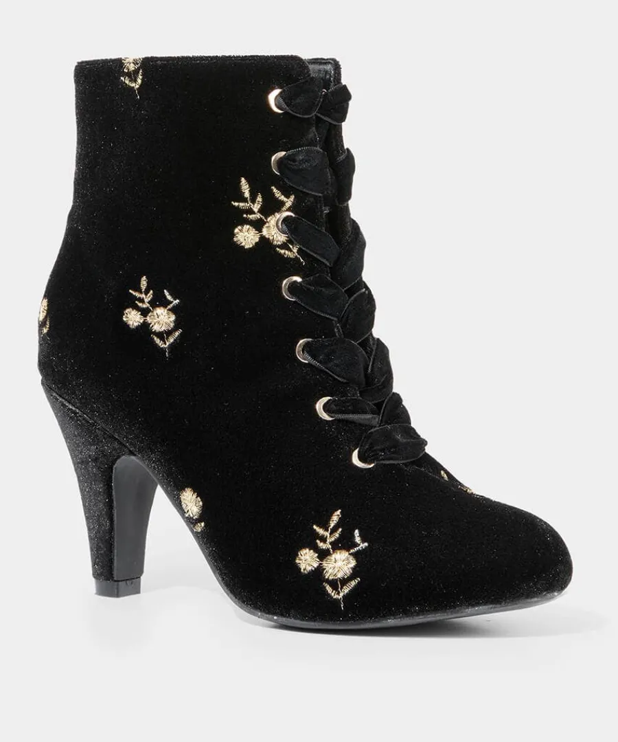 evening_rose_velvet_boots_2.webp Outlet Joe Browns Evening Rose Velvet Boots Black/Gold
