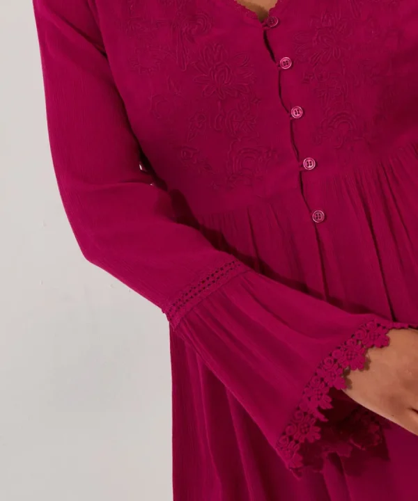Sale Joe Browns Ever So Pretty Embroidered Tunic Top Pink