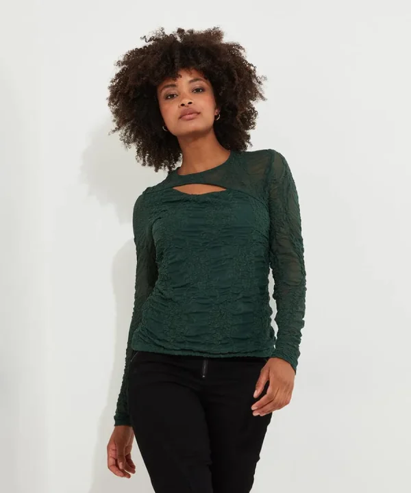 Cheap Joe Browns Fabulous Cut Out Detail Top Forest Green