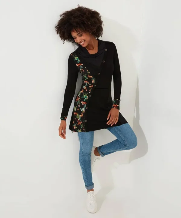 Fashion Joe Browns Fabulous Foxes Jersey Tunic Black