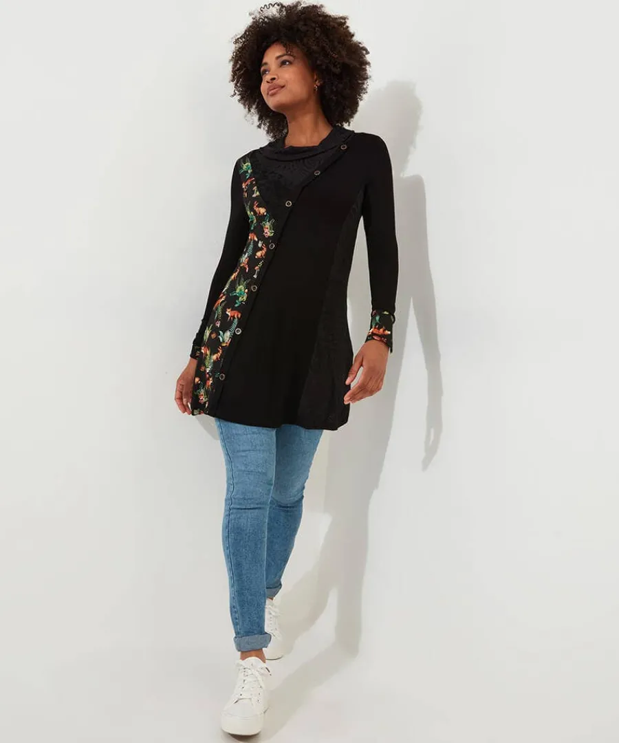 fabulous_foxes_jersey_tun_2.webp Fashion Joe Browns Fabulous Foxes Jersey Tunic Black