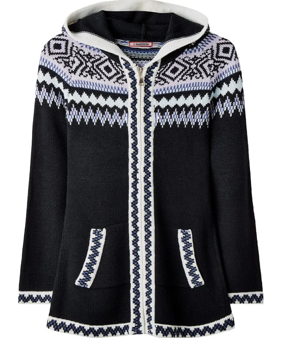 fabulous_zip_front_hooded_0.webp Online Joe Browns Fabulous Zip Front Hooded Fairisle Jumper Black