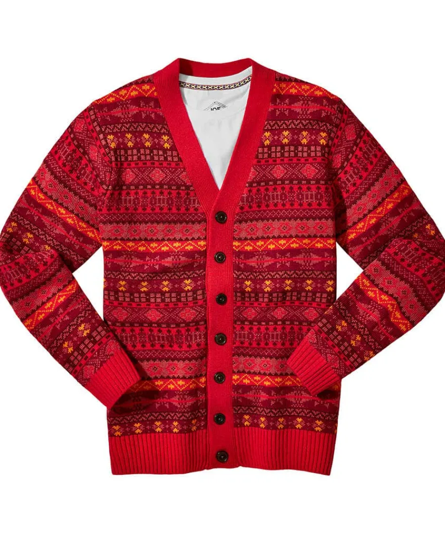fairisle_knit_cardigan_0.webp Cheap Joe Browns Fairisle Knit Cardigan Red