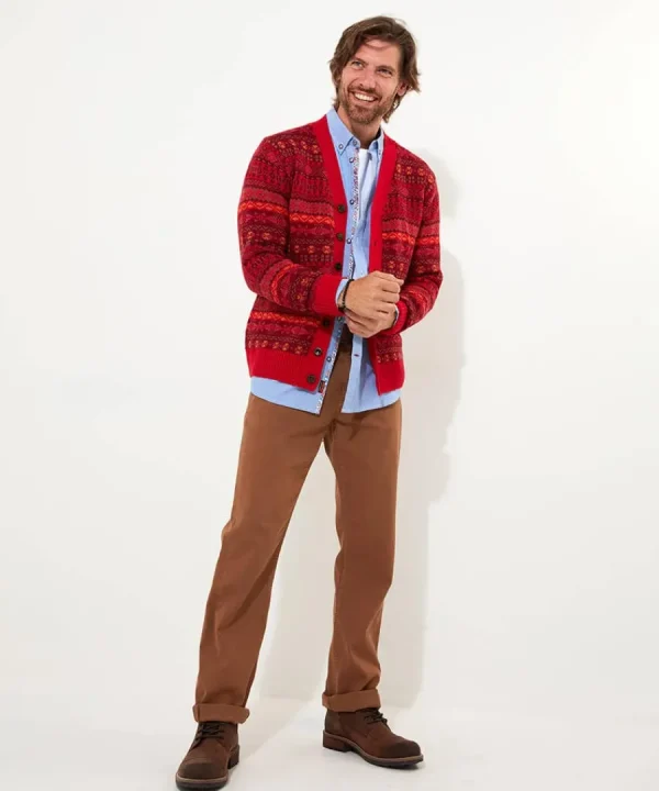 Cheap Joe Browns Fairisle Knit Cardigan Red