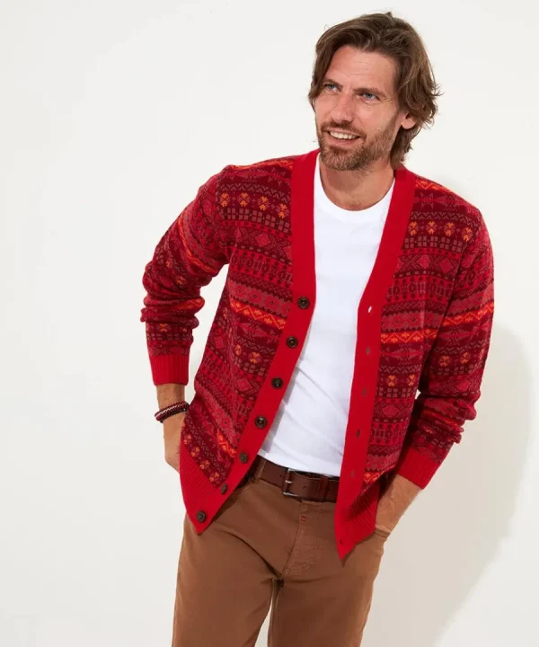 Cheap Joe Browns Fairisle Knit Cardigan Red