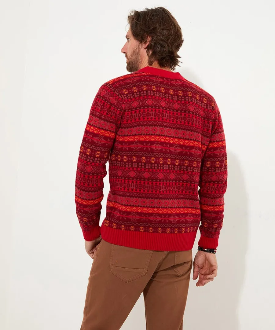 fairisle_knit_cardigan_4.webp Cheap Joe Browns Fairisle Knit Cardigan Red