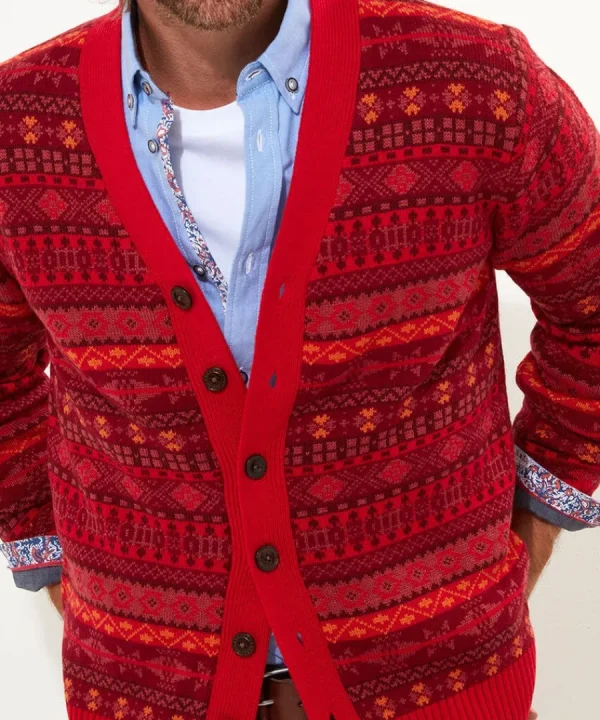 Cheap Joe Browns Fairisle Knit Cardigan Red