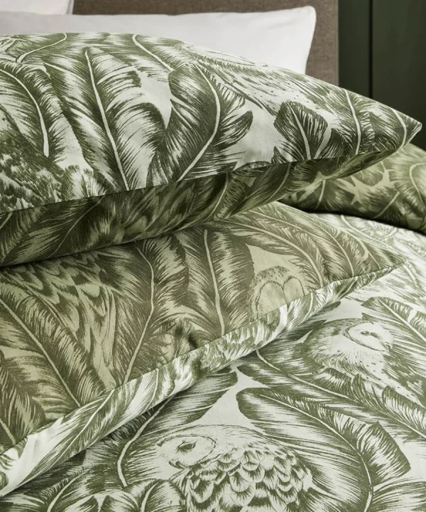 Best Sale Joe Browns Feathered Owl Cotton Slub Reversible Duvet Set Green