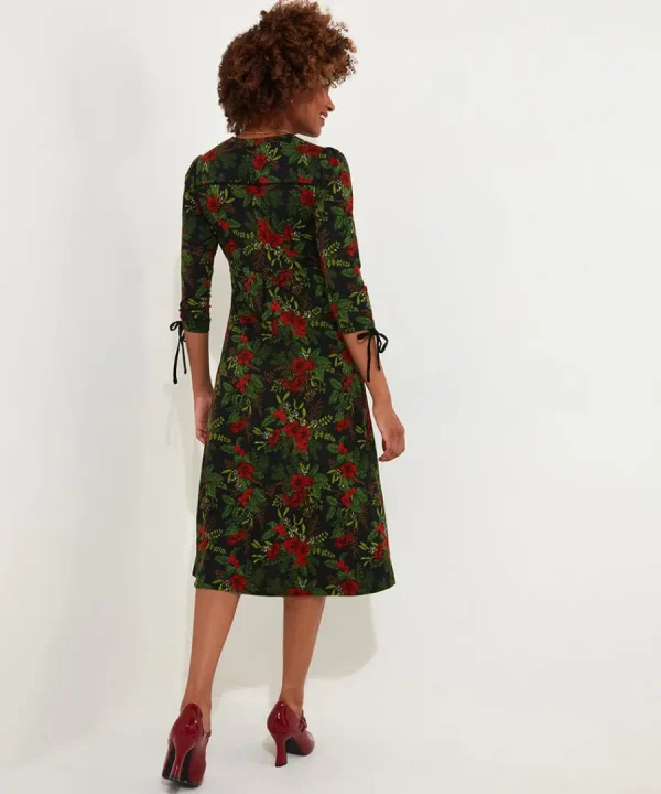 Outlet Joe Browns Festive Flora Jersey Dress Black