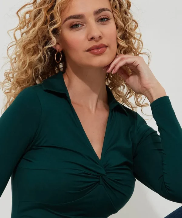Clearance Joe Browns Forest Twist Front Top Forest Green