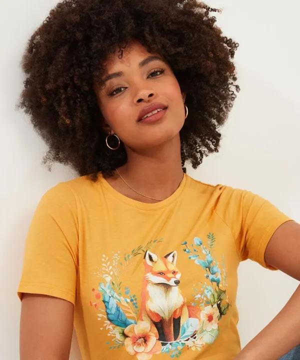 New Joe Browns Foxy T-Shirt Ochre