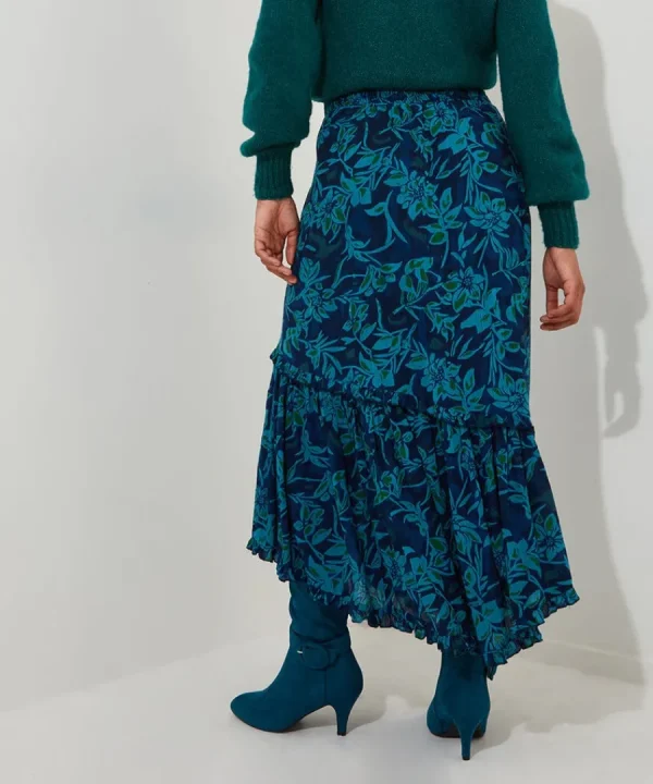 New Joe Browns Freya Floral Skirt Blue