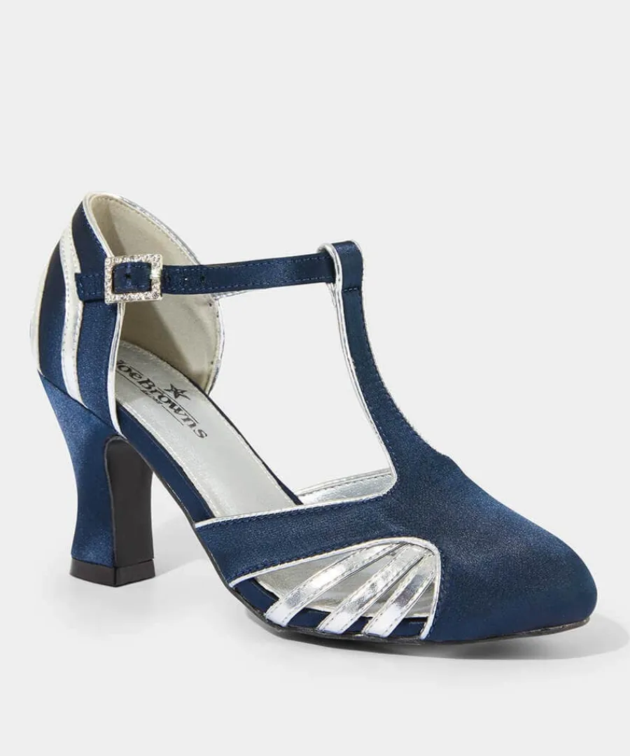 gatsby_shimmer_t_bar_shoe_1.webp Sale Joe Browns Gatsby Shimmer T Bar Shoes Navy